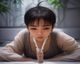 妲己本子配色数值参考图，展示深紫金色肤色三色比例关系